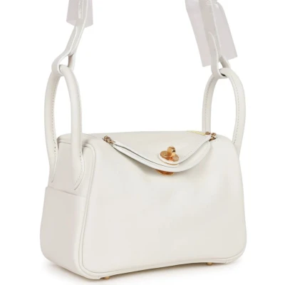 Hermes Mini Lindy White Swift Gold Hardware Hermes Mini Lindy White Swift Gold Hardware