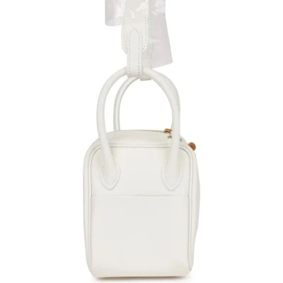 Hermes Mini Lindy White Swift Gold Hardware Hermes Mini Lindy White Swift Gold Hardware