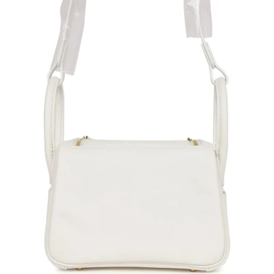 Hermes Mini Lindy White Swift Gold Hardware Hermes Mini Lindy White Swift Gold Hardware