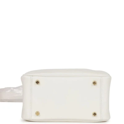 Hermes Mini Lindy White Swift Gold Hardware Hermes Mini Lindy White Swift Gold Hardware