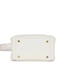 Hermes Mini Lindy White Swift Gold Hardware Hermes Mini Lindy White Swift Gold Hardware