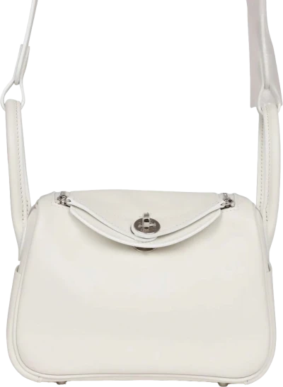 Hermes Mini Lindy White Swift Palladium Hardware Hermes Mini Lindy White Swift Palladium Hardware
