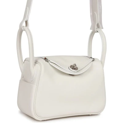 Hermes Mini Lindy White Swift Palladium Hardware Hermes Mini Lindy White Swift Palladium Hardware