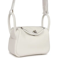 Hermes Mini Lindy White Swift Palladium Hardware Hermes Mini Lindy White Swift Palladium Hardware