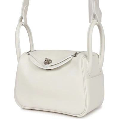 Hermes Mini Lindy White Swift Palladium Hardware Hermes Mini Lindy White Swift Palladium Hardware