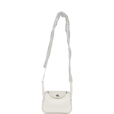 Hermes Mini Lindy White Swift Palladium Hardware Hermes Mini Lindy White Swift Palladium Hardware