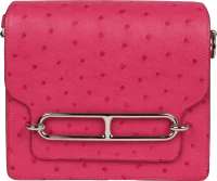 Hermes Mini Roulis Rose Tyrien Ostrich Palladium Hardware Hermes Mini Roulis Rose Tyrien Ostrich Palladium Hardware