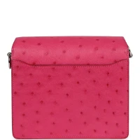 Hermes Mini Roulis Rose Tyrien Ostrich Palladium Hardware Hermes Mini Roulis Rose Tyrien Ostrich Palladium Hardware