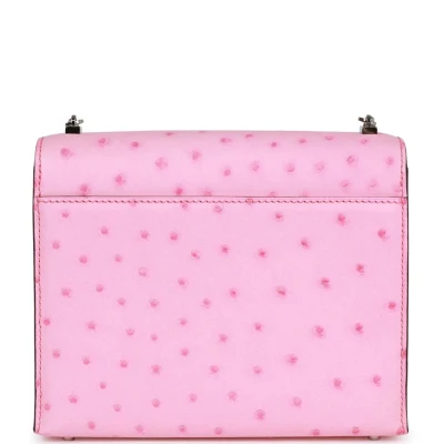 Hermes Mini Verrou Chaine Bag Bubblegum Ostrich Palladium Hardware Hermes Mini Verrou Chaine Bag Bubblegum Ostrich Palladium Hardware