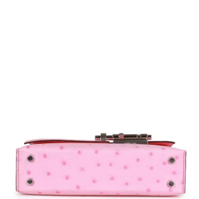 Hermes Mini Verrou Chaine Bag Bubblegum Ostrich Palladium Hardware Hermes Mini Verrou Chaine Bag Bubblegum Ostrich Palladium Hardware