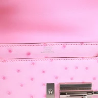 Hermes Mini Verrou Chaine Bag Bubblegum Ostrich Palladium Hardware Hermes Mini Verrou Chaine Bag Bubblegum Ostrich Palladium Hardware