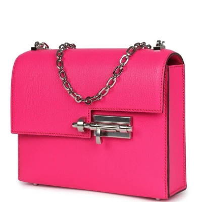 Hermes Mini Verrou Chaine Bag Rose Pop Chevre Chamkila Palladium Hardware Hermes Mini Verrou Chaine Bag Rose Pop Chevre Chamkila Palladium Hardware