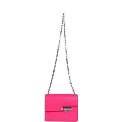 Hermes Mini Verrou Chaine Bag Rose Pop Chevre Chamkila Palladium Hardware Hermes Mini Verrou Chaine Bag Rose Pop Chevre Chamkila Palladium Hardware
