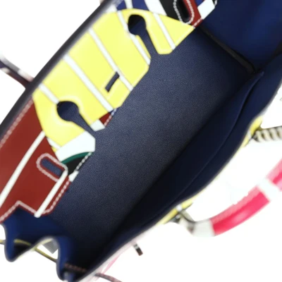 Hermes "One Two Three and Away We Go" Birkin 25 Multicolor Swift Palladium Hardware