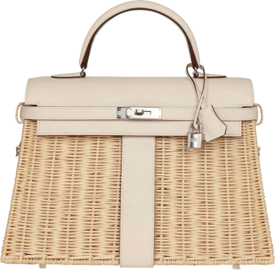 Hermes Picnic Kelly 35 Nata Swift Palladium Hardware Hermes Picnic Kelly 35 Nata Swift Palladium Hardware