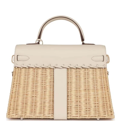 Hermes Picnic Kelly 35 Nata Swift Palladium Hardware Hermes Picnic Kelly 35 Nata Swift Palladium Hardware