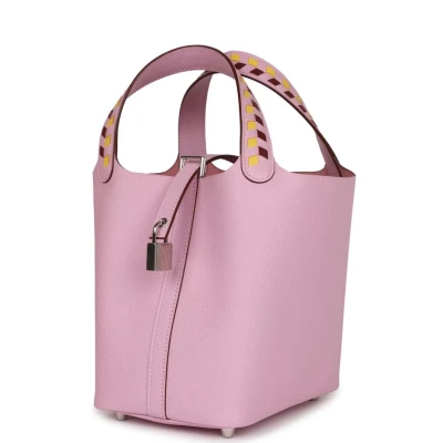 Hermes Picotin 18 Tressage De Cuir Mauve Sylvestre Epsom Palladium Hardware Hermes Picotin 18 Tressage De Cuir Mauve Sylvestre Epsom Palladium Hardware