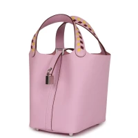 Hermes Picotin 18 Tressage De Cuir Mauve Sylvestre Epsom Palladium Hardware Hermes Picotin 18 Tressage De Cuir Mauve Sylvestre Epsom Palladium Hardware