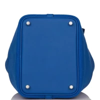 Hermes Picotin Cargo 18 Bleu France Swift and Toile Canvas Palladium Hardware Hermes Picotin Cargo 18 Bleu France Swift and Toile Canvas Palladium Hardware