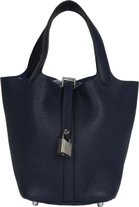 Hermes Picotin Lock 18 Bleu Nuit Clemence Palladium Hardware Hermes Picotin Lock 18 Bleu Nuit Clemence Palladium Hardware