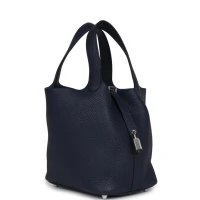 Hermes Picotin Lock 18 Bleu Nuit Clemence Palladium Hardware Hermes Picotin Lock 18 Bleu Nuit Clemence Palladium Hardware