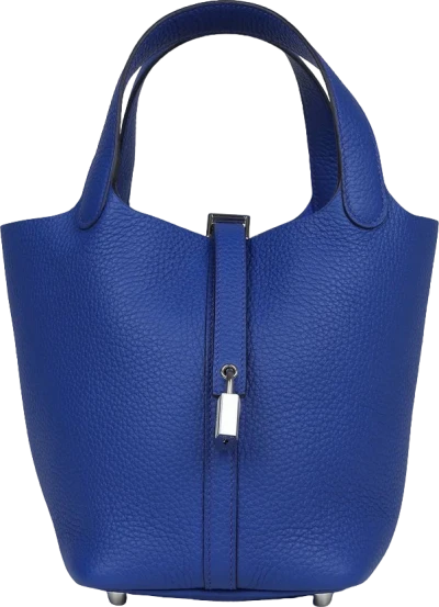 Hermes Picotin Lock 18 Bleu Royal Clemence Palladium Hardware Hermes Picotin Lock 18 Bleu Royal Clemence Palladium Hardware