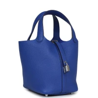 Hermes Picotin Lock 18 Bleu Royal Clemence Palladium Hardware Hermes Picotin Lock 18 Bleu Royal Clemence Palladium Hardware