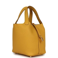 Hermes Picotin Lock 18 Jaune Ambre Clemence Gold Hardware Hermes Picotin Lock 18 Jaune Ambre Clemence Gold Hardware