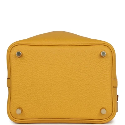 Hermes Picotin Lock 18 Jaune Ambre Clemence Gold Hardware Hermes Picotin Lock 18 Jaune Ambre Clemence Gold Hardware