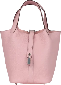Hermes Picotin Lock 18 Rose Sakura Clemence Palladium Hardware Hermes Picotin Lock 18 Rose Sakura Clemence Palladium Hardware