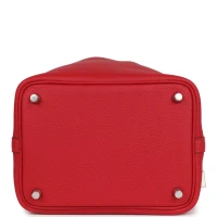 Hermes Picotin Lock 18 Vermillion Clemence Palladium Hardware Hermes Picotin Lock 18 Vermillion Clemence Palladium Hardware