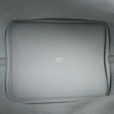 Hermes Picotin Lock 22 Bleu Pale Clemence Palladium Hardware Hermes Picotin Lock 22 Bleu Pale Clemence Palladium Hardware