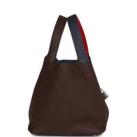 Hermes Picotin Lock 22 Casaque Bleu Nuit, Framboise and Rouge Sellier Clemence Palladium Hardware Hermes Picotin Lock 22 Casaque Bleu Nuit, Framboise and Rouge Sellier Clemence Palladium Hardware