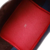 Hermes Picotin Lock 22 Casaque Bleu Nuit, Framboise and Rouge Sellier Clemence Palladium Hardware Hermes Picotin Lock 22 Casaque Bleu Nuit, Framboise and Rouge Sellier Clemence Palladium Hardware