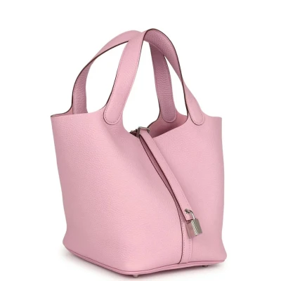 Hermes Picotin Lock 22 Mauve Sylvestre Clemence Palladium Hardware Hermes Picotin Lock 22 Mauve Sylvestre Clemence Palladium Hardware