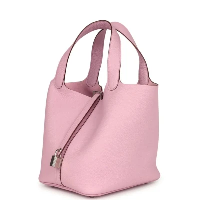 Hermes Picotin Lock 22 Mauve Sylvestre Clemence Palladium Hardware Hermes Picotin Lock 22 Mauve Sylvestre Clemence Palladium Hardware