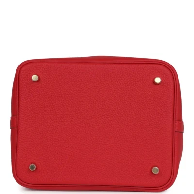 Hermes Picotin Lock 22 Vermillion Clemence Gold Hardware Hermes Picotin Lock 22 Vermillion Clemence Gold Hardware
