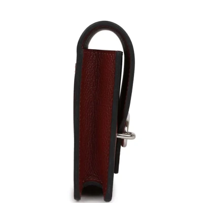 Hermes Roulis Slim Wallet Bi-Color Rouge H/Rose Azalee Evercolor Palladium Hardware Hermes Roulis Slim Wallet Bi-Color Rouge H/Rose Azalee Evercolor Palladium Hardware