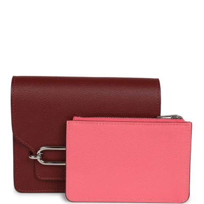 Hermes Roulis Slim Wallet Bi-Color Rouge H/Rose Azalee Evercolor Palladium Hardware Hermes Roulis Slim Wallet Bi-Color Rouge H/Rose Azalee Evercolor Palladium Hardware