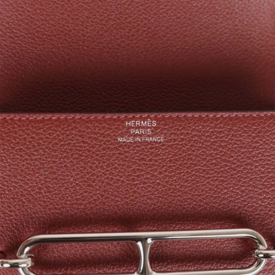 Hermes Roulis Slim Wallet Bi-Color Rouge H/Rose Azalee Evercolor Palladium Hardware Hermes Roulis Slim Wallet Bi-Color Rouge H/Rose Azalee Evercolor Palladium Hardware