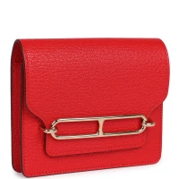 Hermes Roulis Slim Wallet Rouge de Coeur Chevre Gold Hardware Hermes Roulis Slim Wallet Rouge de Coeur Chevre Gold Hardware