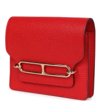 Hermes Roulis Slim Wallet Rouge de Coeur Chevre Gold Hardware Hermes Roulis Slim Wallet Rouge de Coeur Chevre Gold Hardware