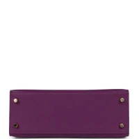 Hermes Sellier Kelly 25 Anemone Epsom Gold Hardware