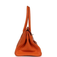 Hermes Shoulder Birkin 42 JPG Orange H Clemence Palladium Hardware Hermes Shoulder Birkin 42 JPG Orange H Clemence Palladium Hardware