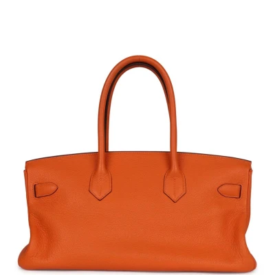 Hermes Shoulder Birkin 42 JPG Orange H Clemence Palladium Hardware Hermes Shoulder Birkin 42 JPG Orange H Clemence Palladium Hardware