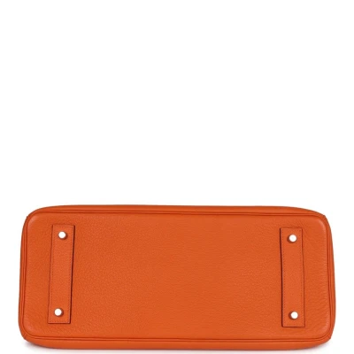 Hermes Shoulder Birkin 42 JPG Orange H Clemence Palladium Hardware Hermes Shoulder Birkin 42 JPG Orange H Clemence Palladium Hardware