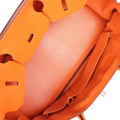 Hermes Shoulder Birkin 42 JPG Orange H Clemence Palladium Hardware Hermes Shoulder Birkin 42 JPG Orange H Clemence Palladium Hardware