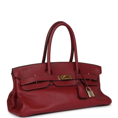 Hermes Shoulder Birkin 42 JPG Rouge H Clemence Gold Hardware Hermes Shoulder Birkin 42 JPG Rouge H Clemence Gold Hardware