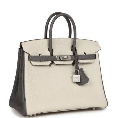 Hermes Special Order (HSS) Birkin 25 Beton and Etain Togo Brushed Palladium Hardware Hermes Special Order (HSS) Birkin 25 Beton and Etain Togo Brushed Palladium Hardware