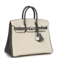 Hermes Special Order (HSS) Birkin 25 Beton and Etain Togo Brushed Palladium Hardware Hermes Special Order (HSS) Birkin 25 Beton and Etain Togo Brushed Palladium Hardware